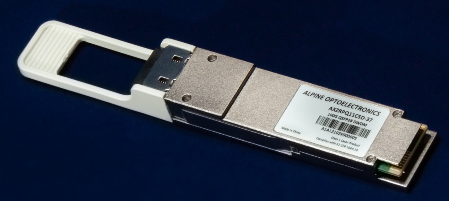 Alpine紫峰光電發(fā)布可傳輸100km的單波長100G DWDM QSFP28 PAM4收發(fā)模塊