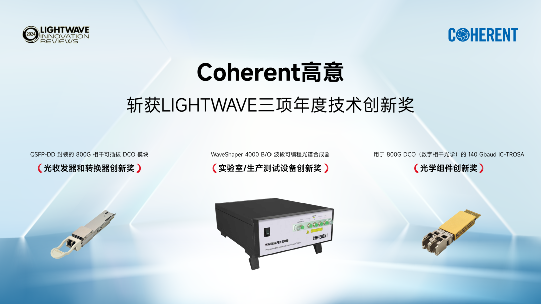 OFC2024丨Coherent公司O波段任意可編程光濾波器等3款產(chǎn)品獲Lightwave創(chuàng)新獎(jiǎng)